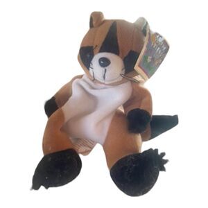 Vintage Floppy Friends Raccoon plush Named Riley 8" NWT